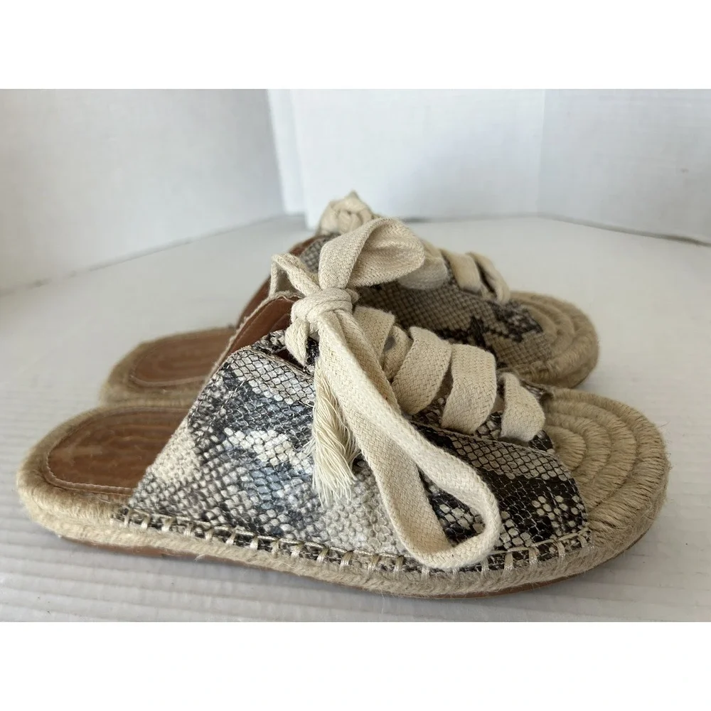 Mi.iM Animal Print Lace Up Espadrilles Sandals Slides Women's size 8